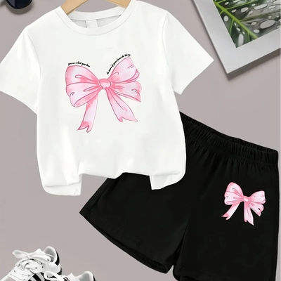 婴幼小童女宝宝蝴蝶结烫画套装潮