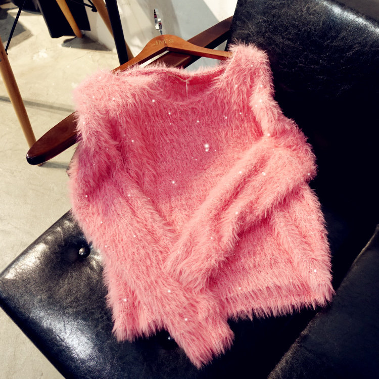 2020 grace goddess Europe station Spring and summer New products Aesthetic Sequins Mink like cashmere Sweater thickening Bottoming sweaterin the Women's clothing/Boutique , Sweaters  category - from Buy2taobao.com to provide professional Taobao agent buy service