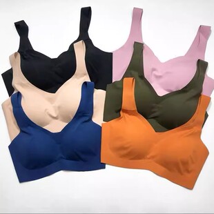 尚品无痕6098内衣女聚拢深V背心式 运动套头无钢圈舒适睡眠文胸罩