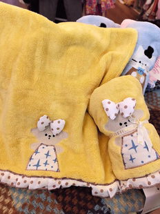 2025 双利新品 优妮熊系列毛巾浴巾干发帽浴裙珊瑚绒比纯棉吸水
