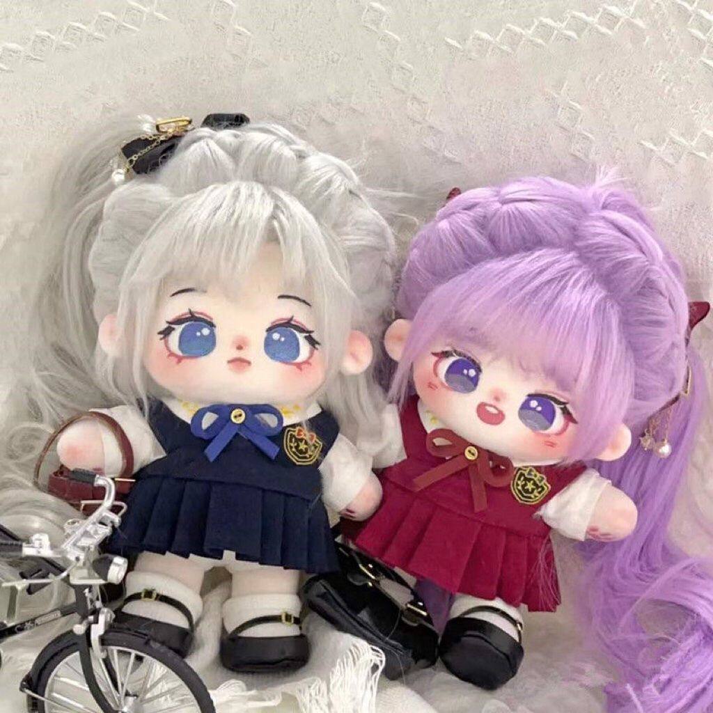 大小乔姐妹棉花娃娃20cm炸毛裸娃毛绒公仔双胞胎送女孩子生日礼物