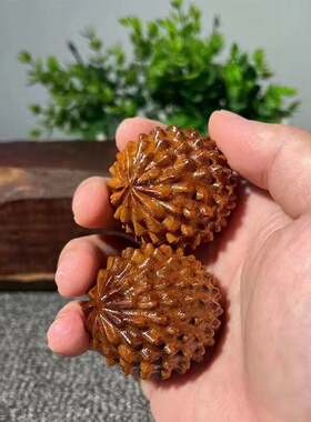 天然原木黄花梨木雕手球木质按摩健身球沉水级保健球手把件手玩球