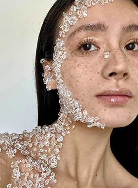 亚克力冰块材料化妆脸部贴钻仿真水晶石串珠创意妆容造型拍摄道具