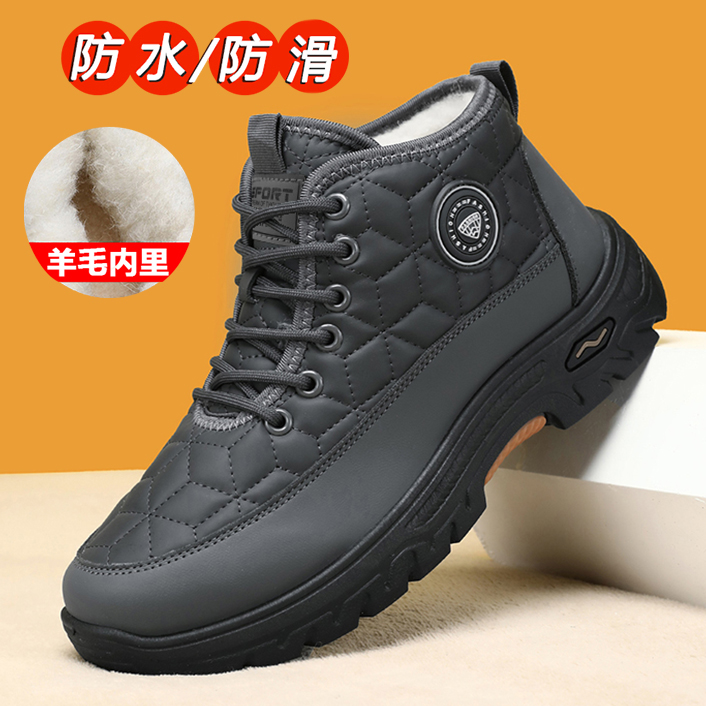 绵羊毛冬季新款加绒防寒厚底雪地