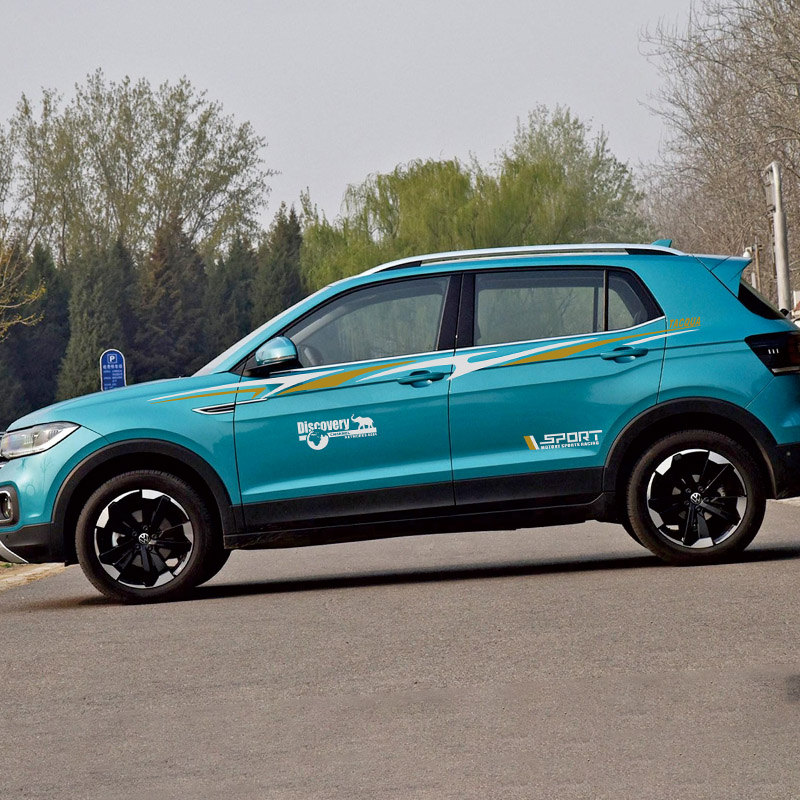 适用于大众探影车贴改装汽车装饰全车身贴腰线车门贴纸彩条拉花