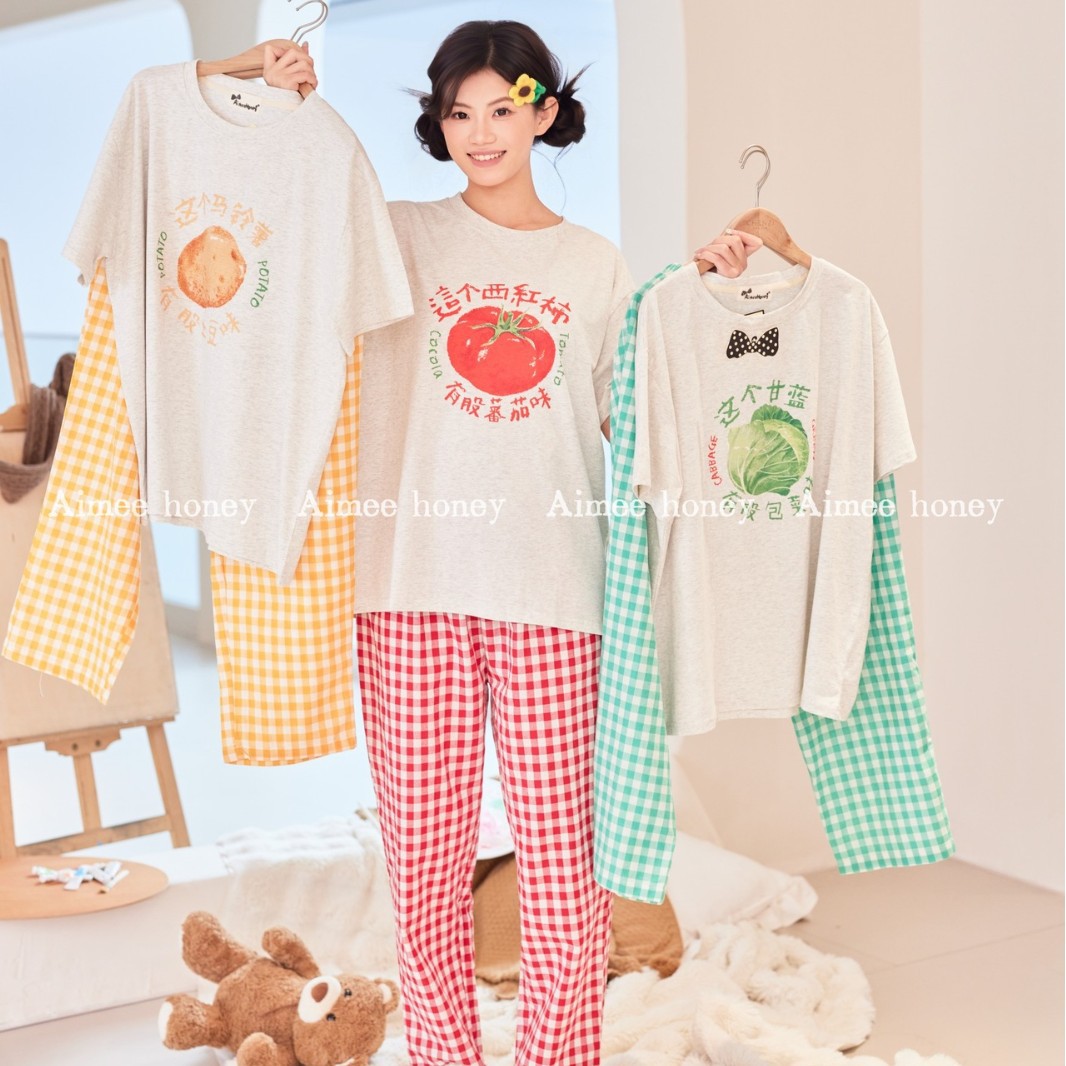 至爱甜馨短袖大版家居服睡衣套装