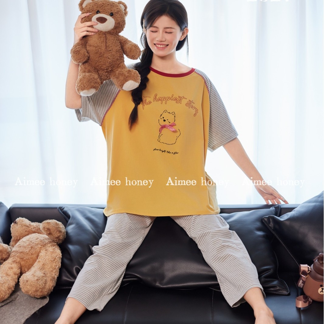 至爱甜馨短袖睡衣女家居服套装