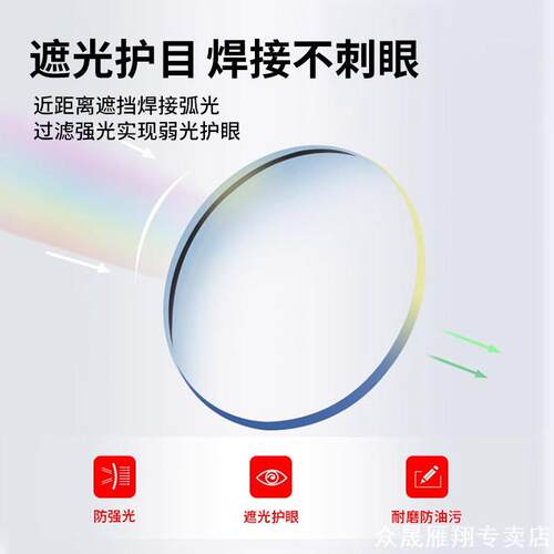 WP1826通用氩弧焊枪遮光镜卡扣式360°旋转工业焊接防刺眼配件