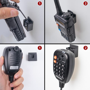 适用方便车载台133对讲机手咪挂钩车台一手金属支架艾可慕车用