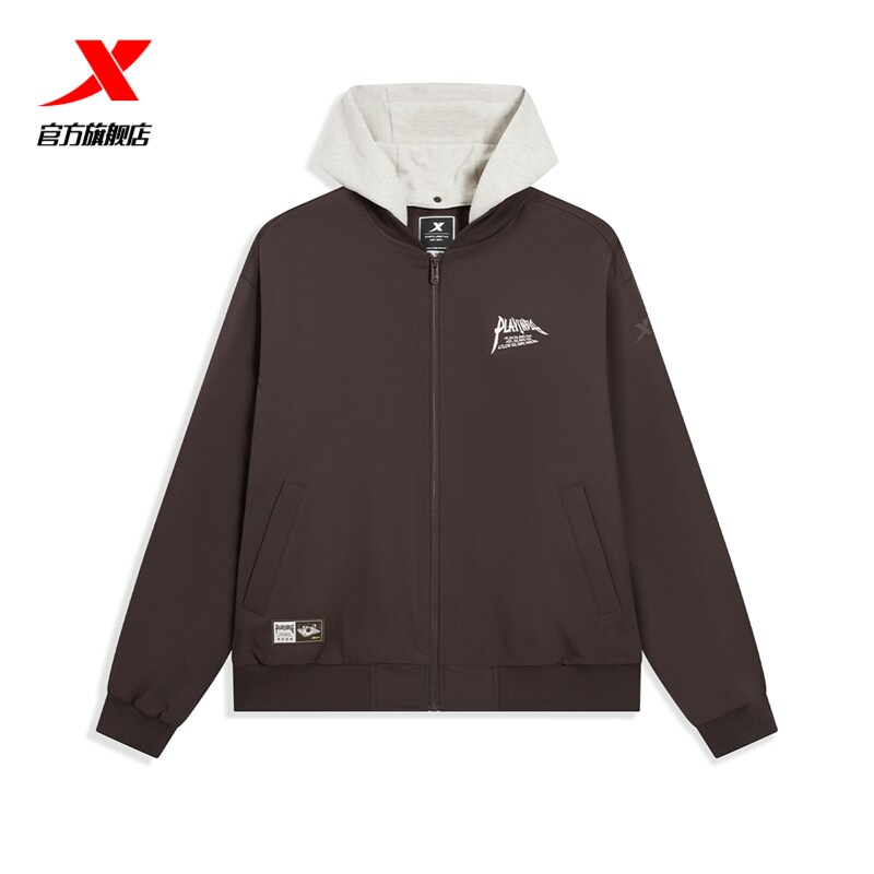 专柜同款特步保暖夹克男装25冬季新款棒球服运动棉服975429170131