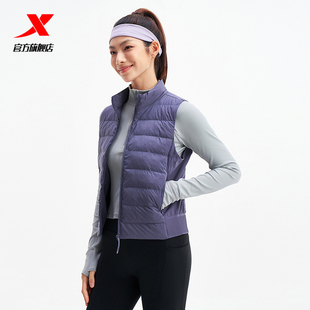 专柜同款特步马甲女2025年冬季新款运动外套健身棉服975428270406