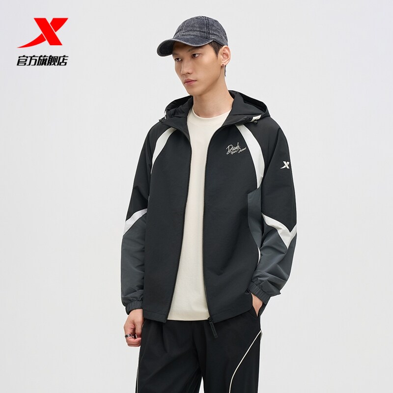 特步篮球外套男春夏季新款官方男装防风上衣薄款运动服宽松风衣男