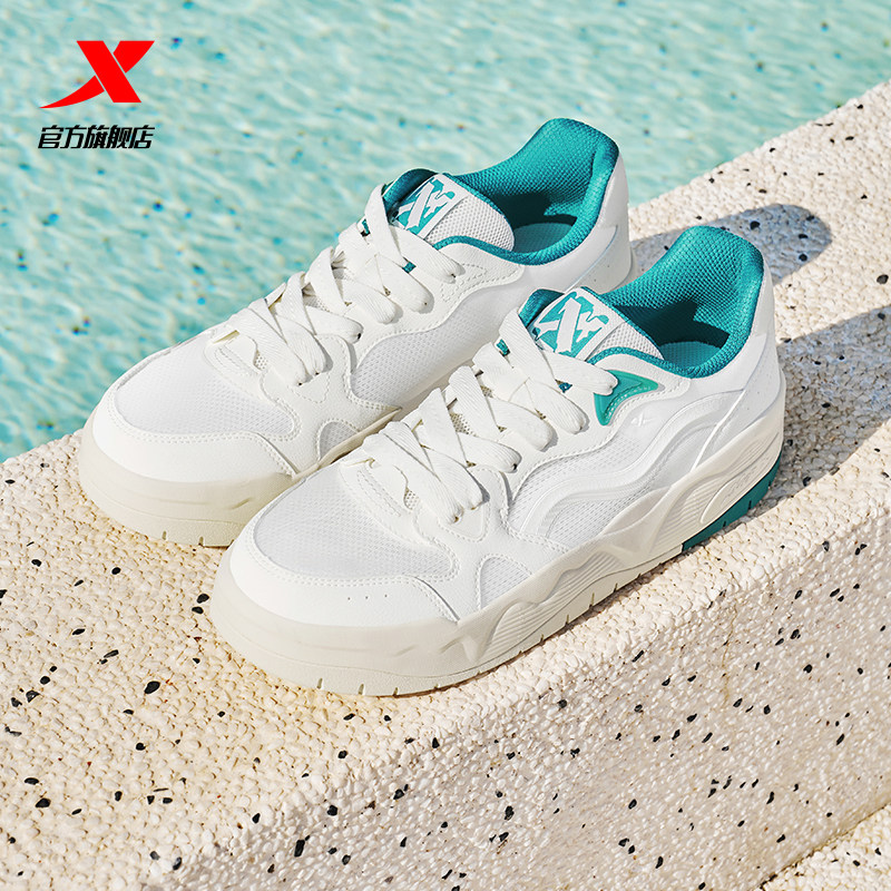 特步汽泡I板鞋男鞋2026夏季新款增高休闲鞋网面透气情侣运动鞋子