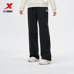 针织女子通勤运动长裤 新品 975428630669 女2025年冬季 特步加绒卫裤