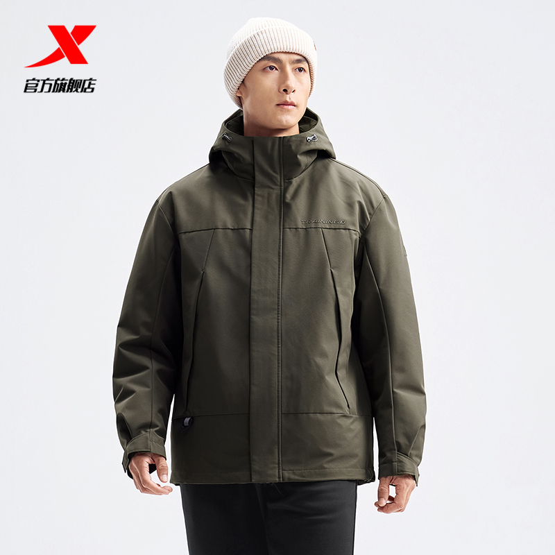 特步火烬薪传三合一保暖外套男秋冬新款保暖羽绒风衣976429660462