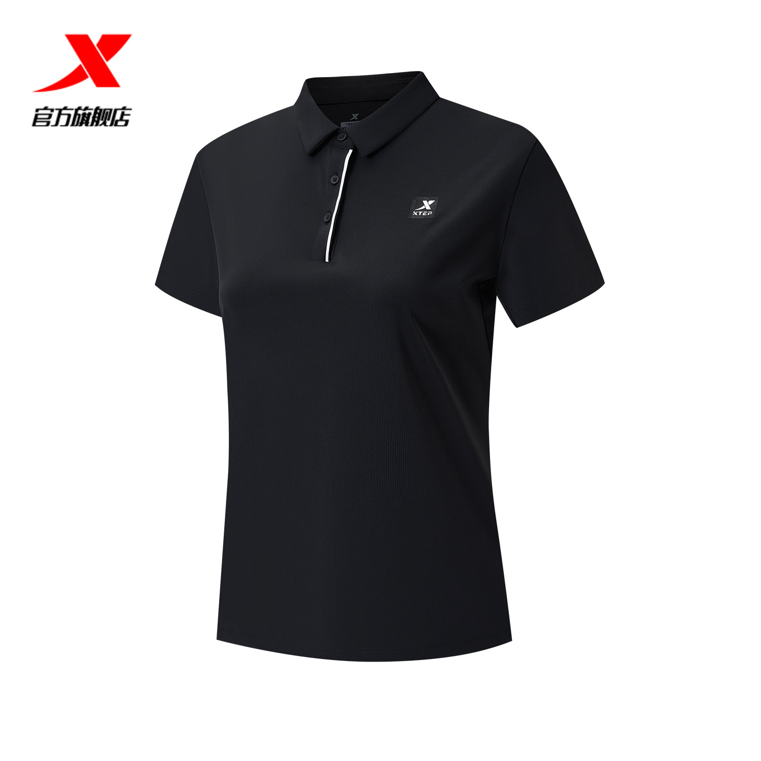 特步POLO衫女2025年夏季新款训练女装健身运动上衣975228020053