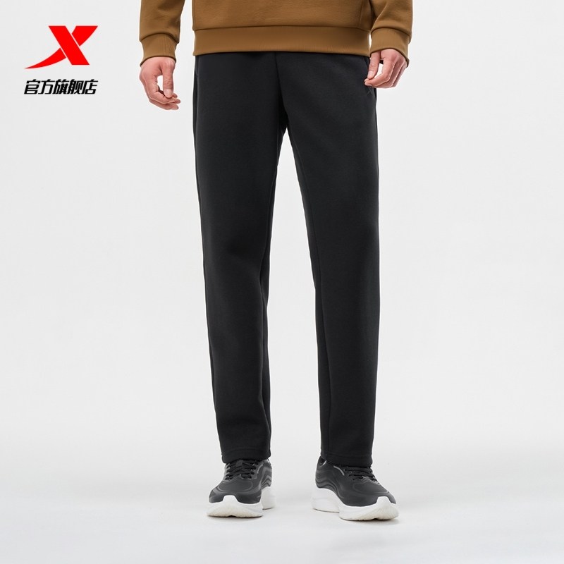 特步运动裤男款微弹面料运动长裤立体剪裁裤子拉链口袋休闲裤