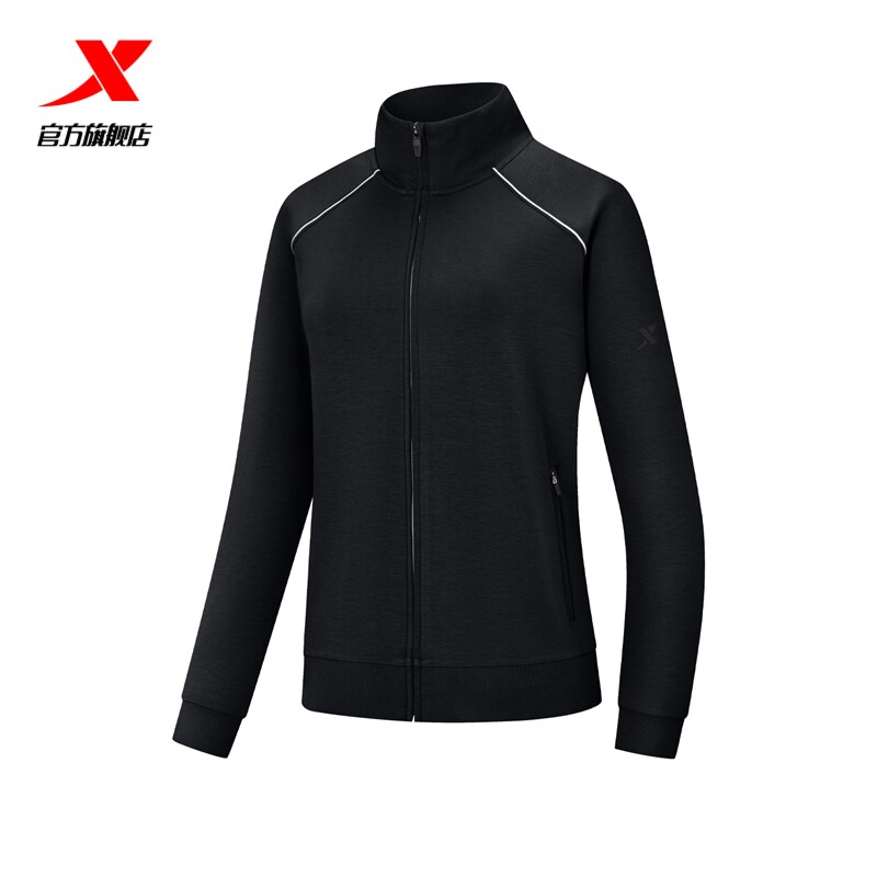 特步立领针织上衣外套女2026年春季新款训练运动服女974128060006