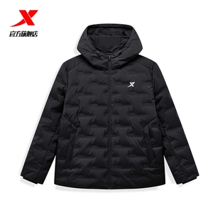 特步寒冬夜行羽绒服男款秋冬新款加绒保暖棉服外套976429190019