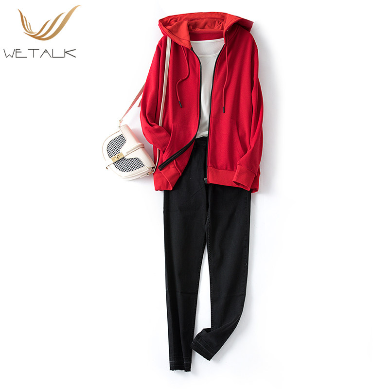 2020新款连帽运动开衫拉链卫衣女宽松外套可定制男女情侣装团队服