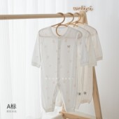 娃丽比婴儿连体衣春夏薄款 开胸哈衣男女宝宝空调服长爬连身衣 长袖