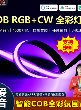 rgbcw灯带已接入米家app智能七彩变色无极客厅氛围线型窗帘洞洞