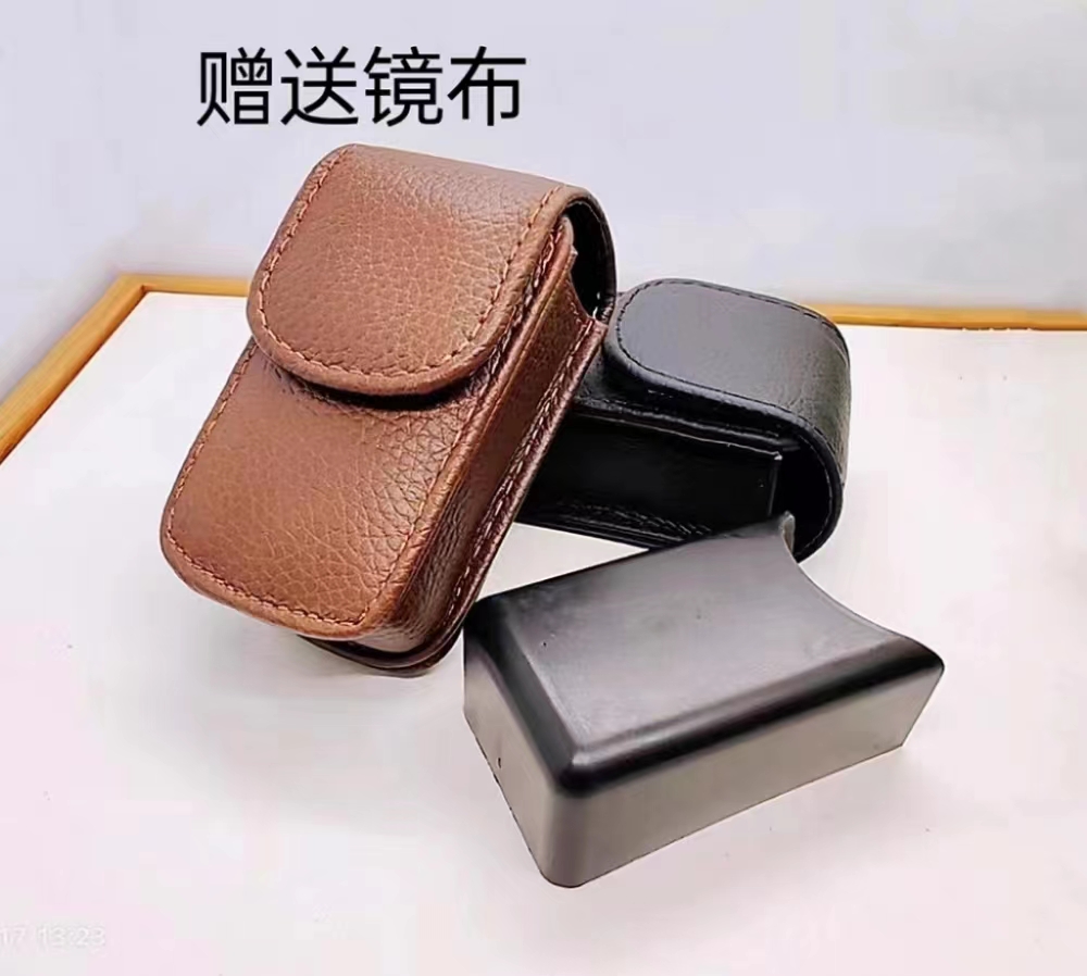 真皮眼镜盒折叠眼镜套老花镜便携袋可穿可夹加硬壳男女牛皮盒