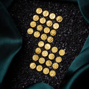 文玩金标镶嵌立体定制24k金足金999代工措金星月猴头老型凤眼金钉