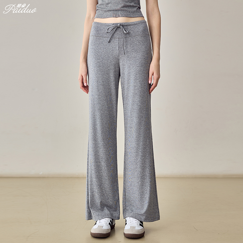 拍朵舒适垂感瑜伽裤女户外跑步训练运动裤阔腿显瘦微喇裤健身裤新