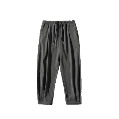 发型师高级感男装裤子宽松魔术贴束脚西裤潮牌秋冬痞帅黑色沾沾裤