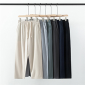 夏季 松紧腰老人居家睡裤 薄款 爸爸装 棉绸长裤 防蚊裤 子男中老年大码