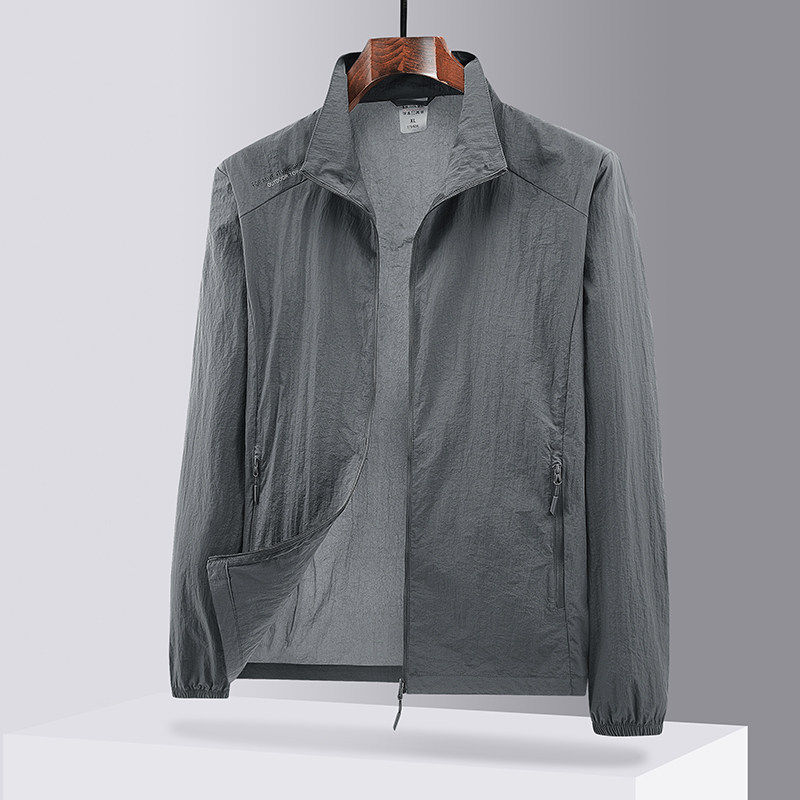 夏季中老年人男士夹克外套冰丝防晒服休闲爸爸装超薄透气男装上衣