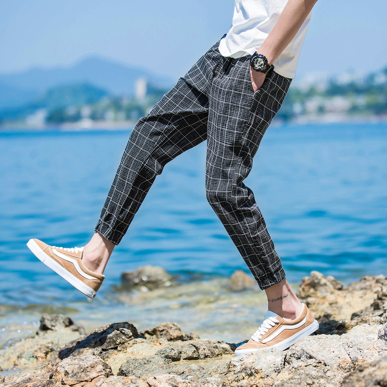 亚麻社会小伙超薄款裤夏季冰丝