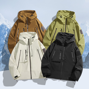 2024春秋季 冲锋衣女装 防风立领休闲工装 夹克连帽外套男464918 新款