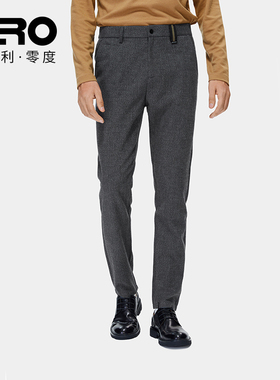 ZRO零度西裤男修身上班正装灰色西服裤子男士直筒商务休闲西装裤