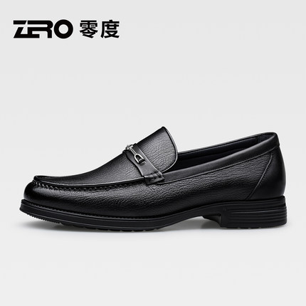 ZRO零度男鞋2025秋季新款男士一脚蹬套脚正装休闲舒适轻便皮鞋