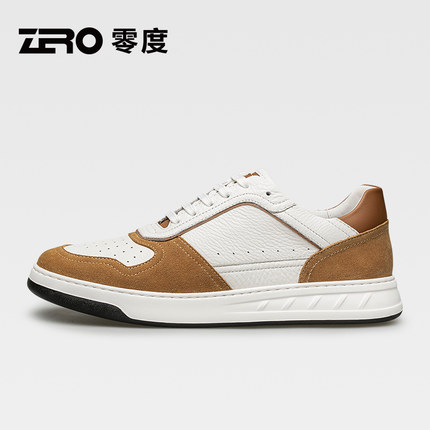 ZRO零度板鞋男鞋2025春季新款男士轻量透气牛皮拼色潮流休闲鞋子