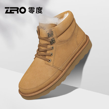 ZRO零度羊毛雪地靴男24冬季防泼水皮毛一体东北抗寒加绒加厚棉靴