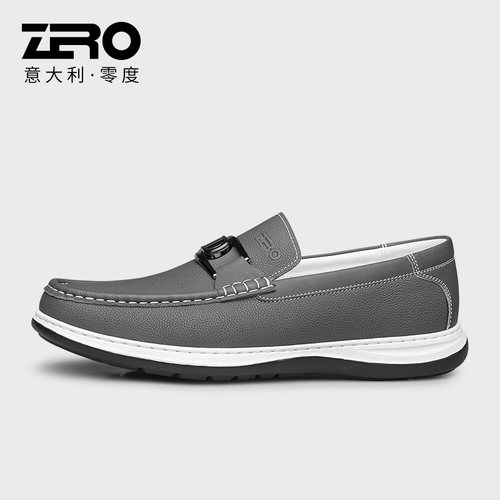 Zero零度男鞋休闲皮鞋2023春季新款男士皮鞋一脚蹬轻质休闲鞋男款
