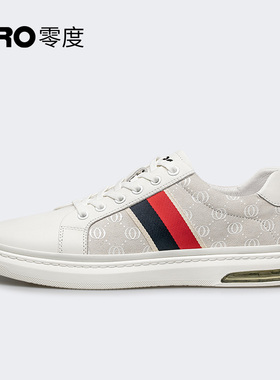 Zero零度真皮板鞋男高级感2023秋季新款男士时尚侧条纹质感休闲鞋