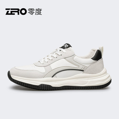 Zero零度男鞋运动休闲鞋2023年秋季新品时尚潮流鞋真皮厚底复古鞋
