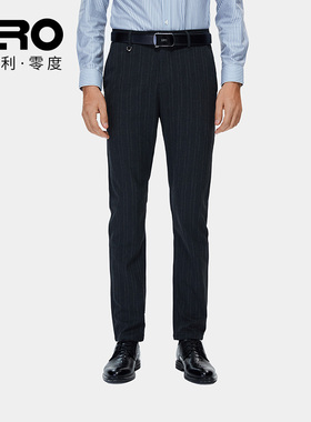 ZRO零度男士休闲裤秋季新款宽松直筒裤子商务长裤男裤条纹西裤潮