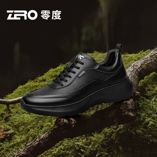 「4cm厚底增高」ZRO零度男鞋2025秋冬新款简约百搭黑色运动休闲鞋