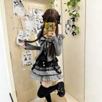 Sweet and spicy chic petite girl uniform three-piece set for autumn and winter, sweet Lolita jk hot girl suit dress thumbnail 4