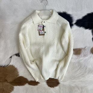 日单 新款 95%聚酯纤维厚款 软糯 男士商务翻领针织毛衣 好打理