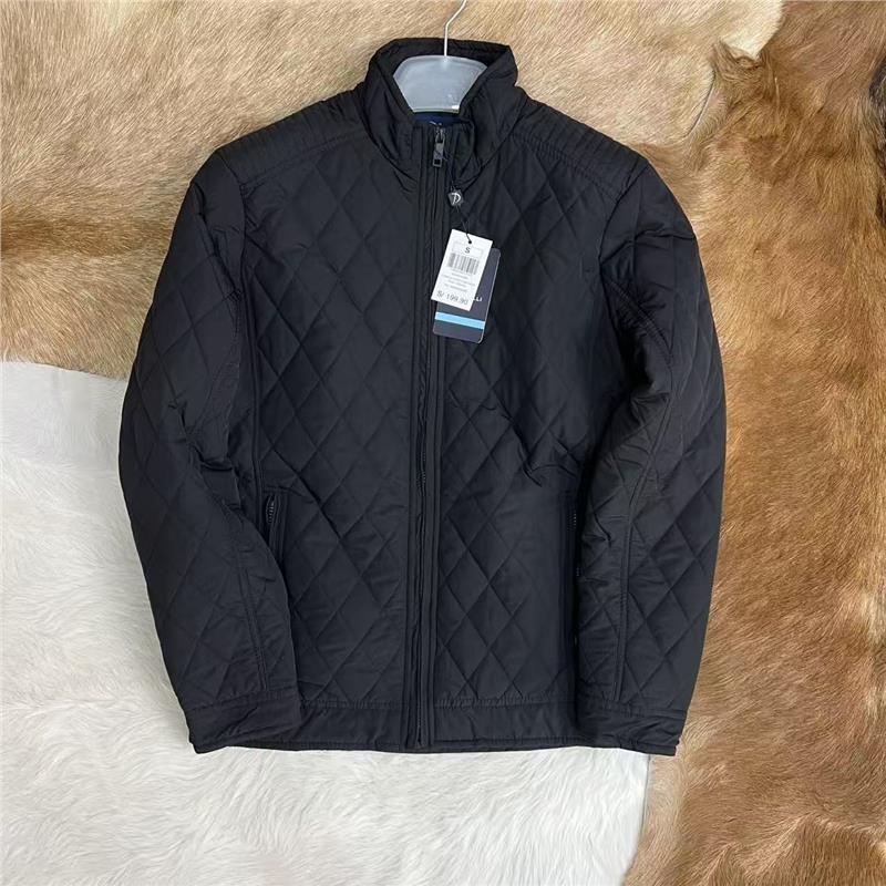 意大利轻奢 裁剪与质感 男士立领菱形格子早秋夹克棉服外套大码