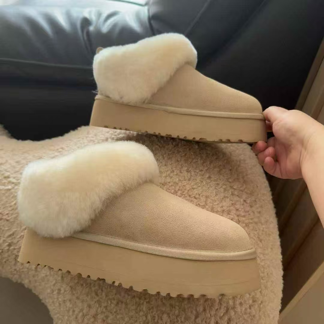 冬季新款塔次勒羊皮毛一体雪地靴