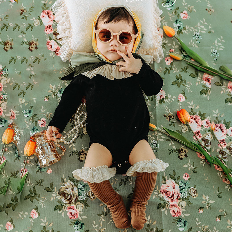 儿童摄影主题服装新生儿满月百天照宝宝连体衣简约风复古个性写真