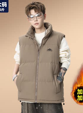 棉马甲男特大码男装加肥加大棉服