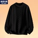 加肥加大打底衫 圆领毛衣男秋冬季 男装 宽松胖子大码 保暖加厚针织衫